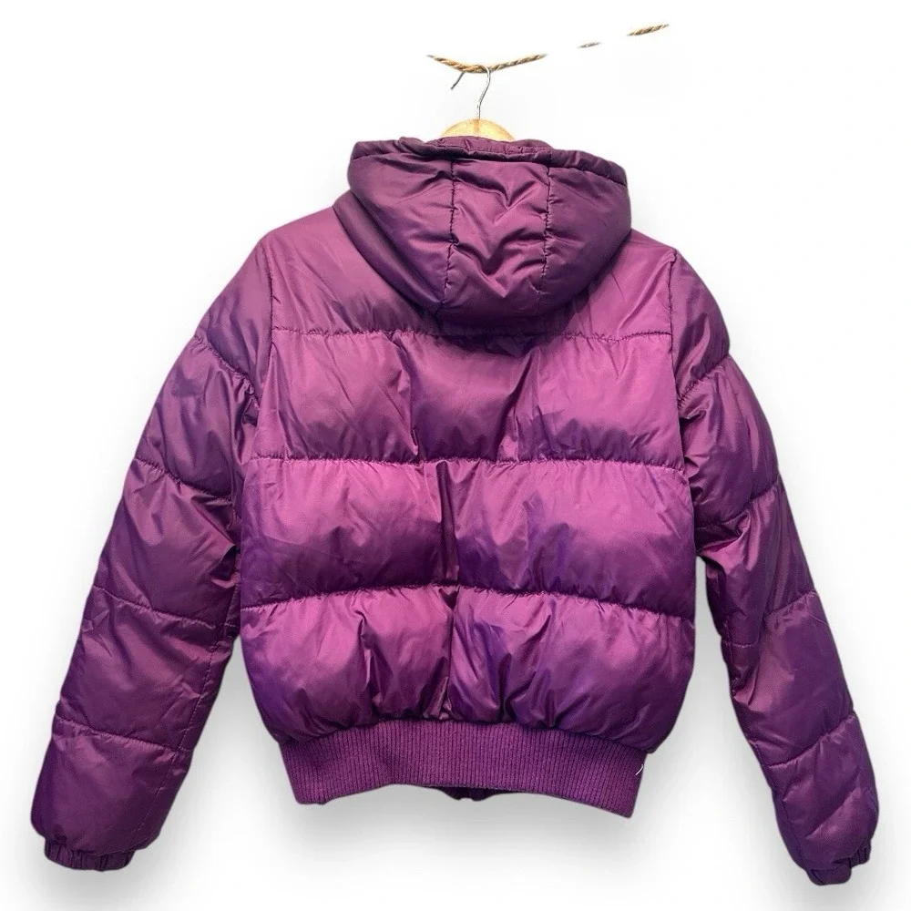 Southpole Kids Purple Hooded Puffer Jacket Quilted‎ Zip Up Winter Coat Logo
